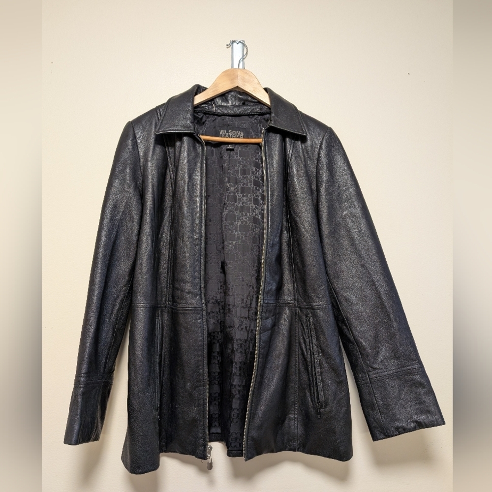 Wilsons Leather Pelle Studio Black Leather Jacket - Women's Medium - Picture 8 of 9
